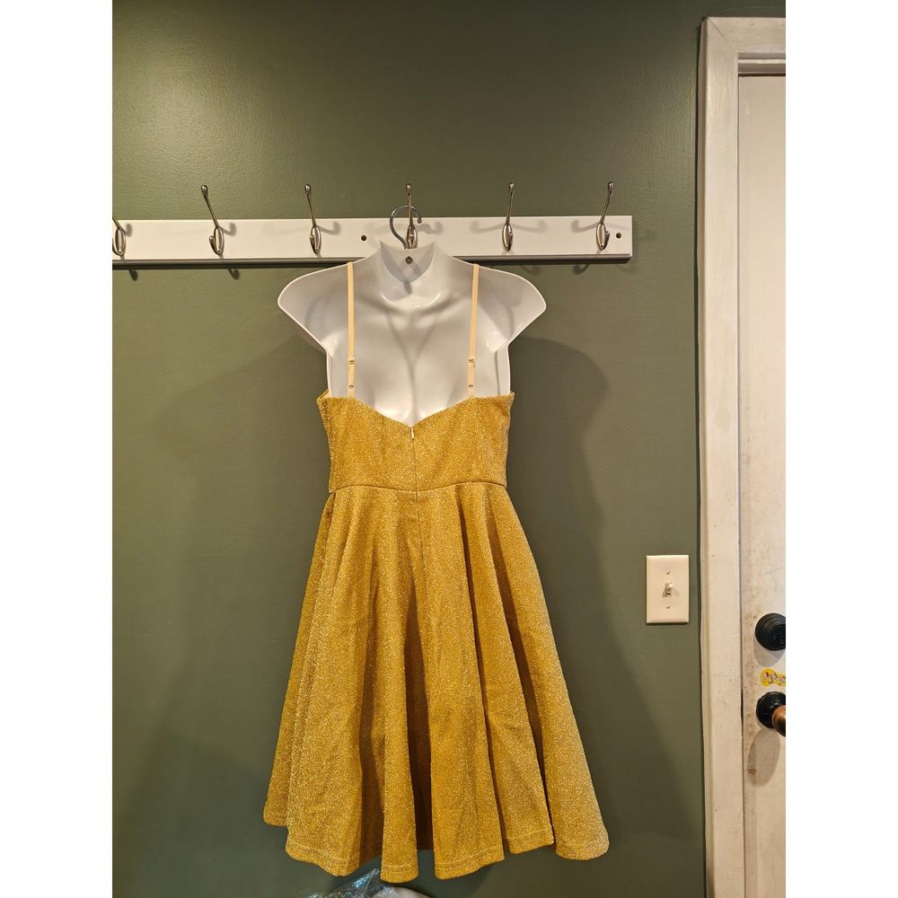 Fancy Shiny Deep V Neck Knee Length Prom Dress small / 4 - Picture 5 of 5